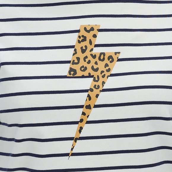 Sugarhill Brighton Navy & Off-White Stripe Wild Lightning Top, UK 16 - Picture 2 of 4